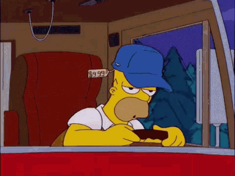 Homer Simpson Falling Asleep GIF