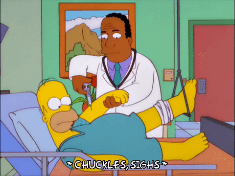 Homer Simpson Feet Hurt Hospitalized GIF