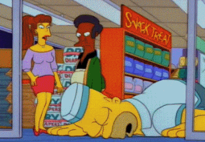 Homer Simpson Fell Asleep GIF