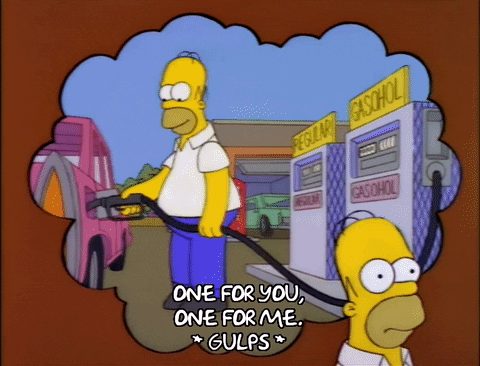 Homer Simpson Filling Up Gas GIF