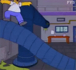 Homer Simpson Flintstone Car GIF