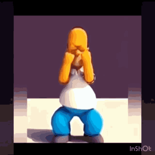 Homer Simpson From The Simpsons Is Covering His Face With His Hands GIF