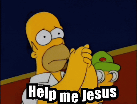 Homer Simpson From The Simpsons Is Praying For Help GIF