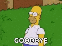 Homer Simpson From The Simpsons Is Standing In A Grassy Field And Says Goodbye . GIF