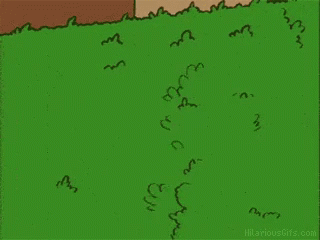 Homer Simpson From The Simpsons Is Standing In Front Of A Grassy Field . GIF