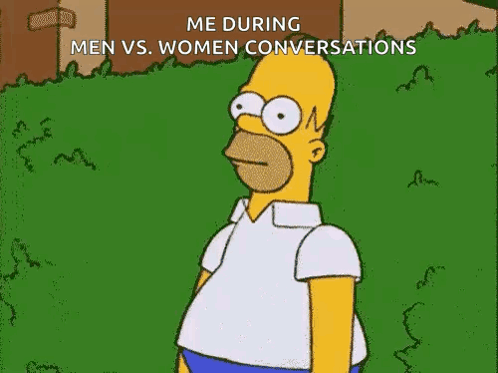 Homer Simpson From The Simpsons Is Standing In Front Of A Hedge And Talking To A Woman . GIF