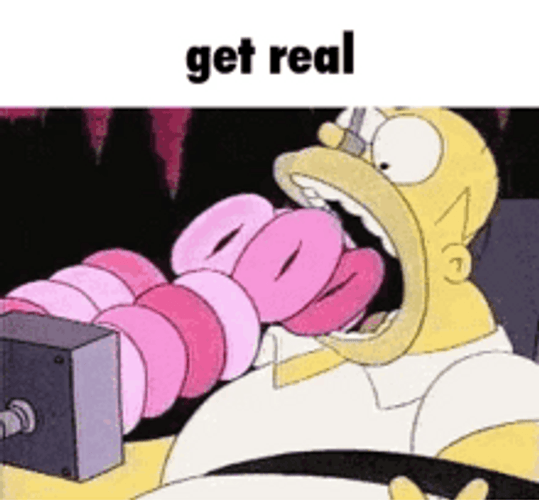 Homer Simpson Funny Binge Eating Donut Get Real GIF