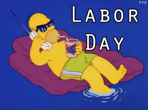 Homer Simpson Good Morning Happy Labor Day GIF
