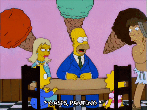 Homer Simpson Greedy On Large Sundae GIF