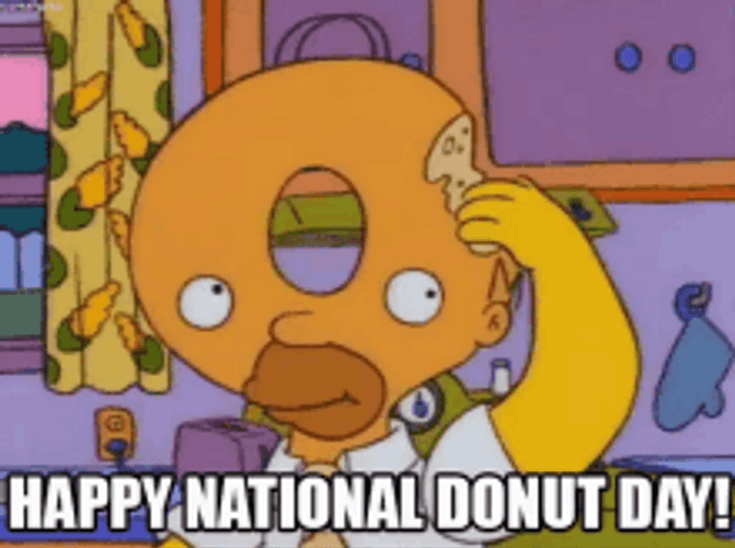Homer Simpson Happy National Donut Day Head Bite GIF
