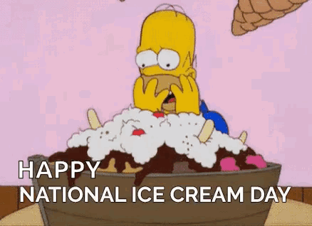 Homer Simpson Happy National Ice Cream Day GIF