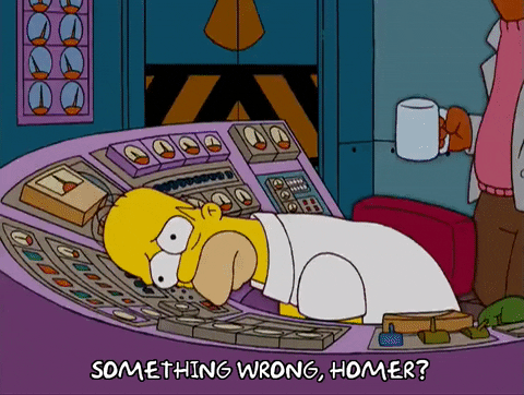Homer Simpson Head Down With Frown Face GIF