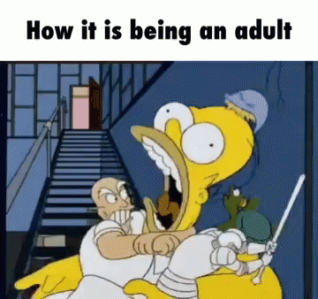 Homer Simpson Held by Man With Sword