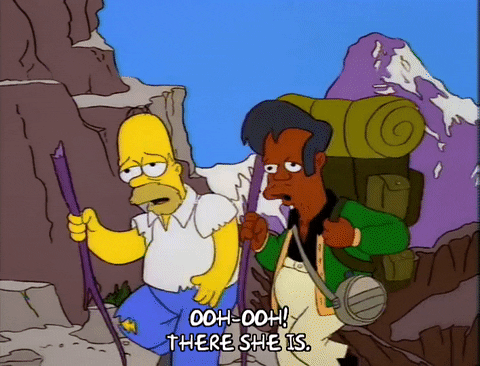 Homer Simpson Hiking In Moutai GIF
