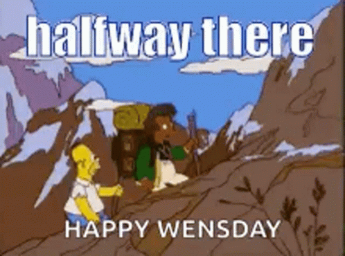 Homer Simpson Hiking Mountain Halfway There Happy Wensday GIF