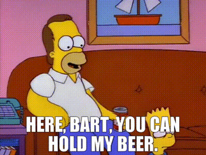 Homer Simpson Hold My Beer Bart GIF