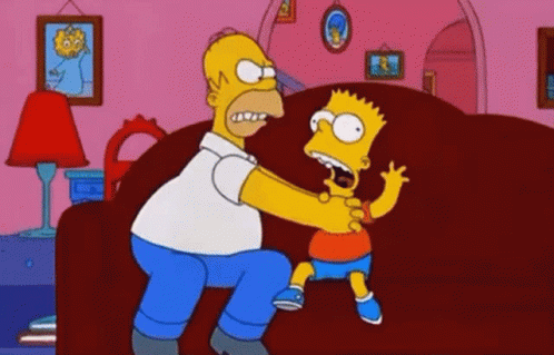 Homer Simpson Holding Bart GIF