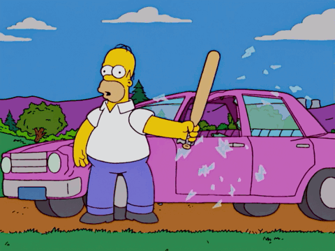 Homer Simpson Holding Bat