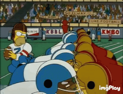 Homer Simpson Holding Football Go Elway Sign