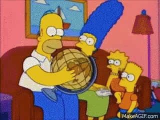 Homer Simpson Holding Globe GIF