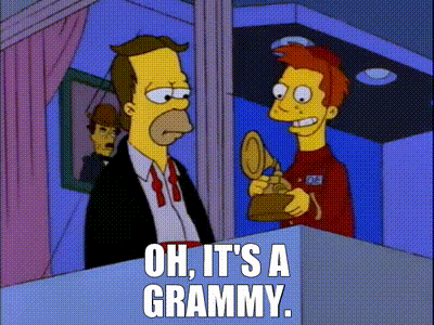 Homer Simpson Holding Grammy
