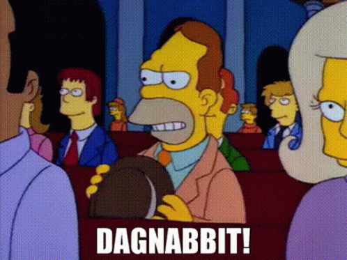 Homer Simpson Holding Hat Dagnabbit