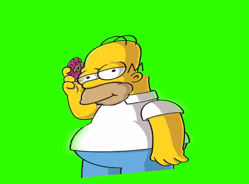 Homer Simpson Holding Pink Donut GIF