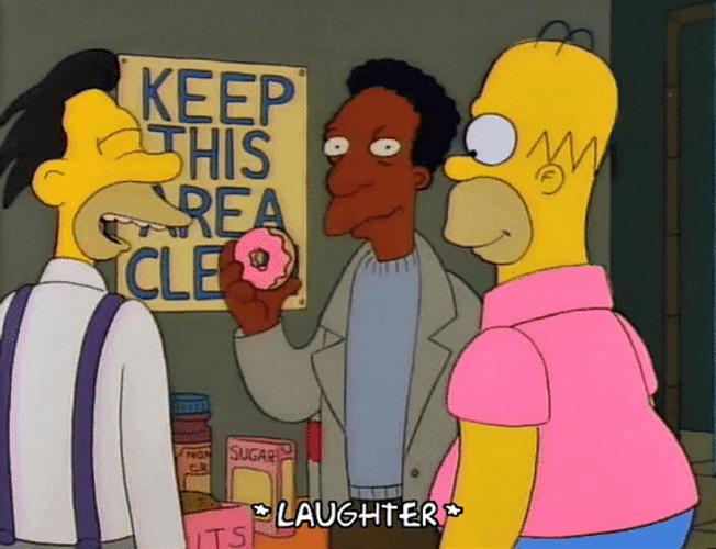 Homer Simpson Hungry Blink Donut Laughter GIF