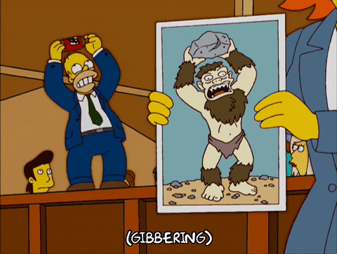 Homer Simpson Imitates Caveman GIF