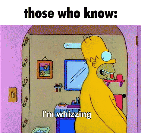 Homer Simpson in Bathroom Whizzing