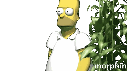 Homer Simpson In Front Of Morphin Plant