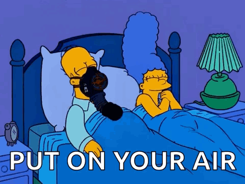 Homer Simpson in Gas Mask Put on Your Air