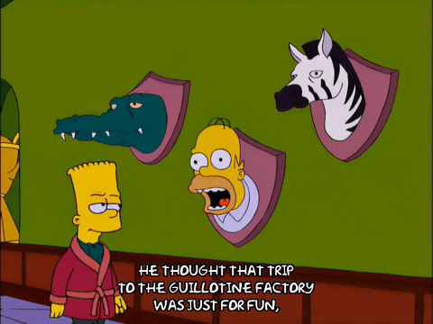 Homer Simpson In Guillotine GIF