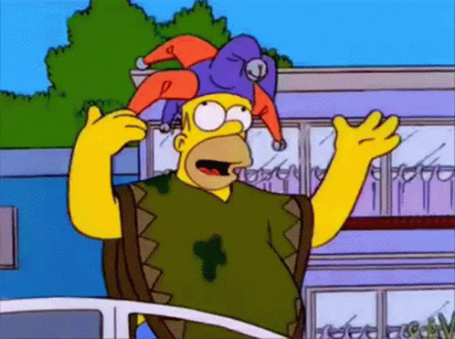 Homer Simpson in Purple Jester Hat