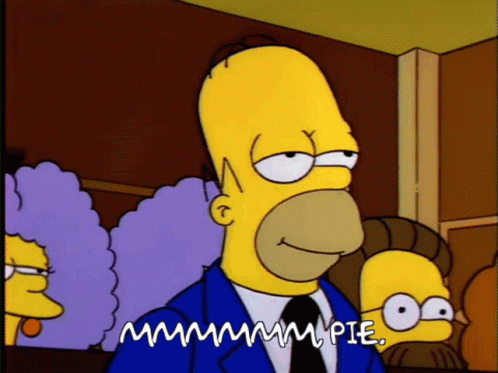 Homer Simpson In Suit And Tie Saying Mmmmm Pie GIF
