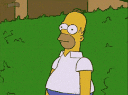Homer Simpson In The Bushes Hiding Meme GIF