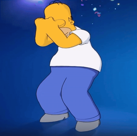 Homer Covering Face While Dancing GIF