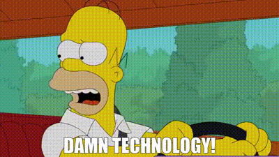 Homer Simpson Is Driving A Car And Saying Damn Technology GIF