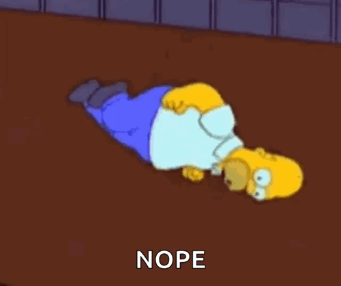 Homer Lying On Stomach Saying Nope GIF