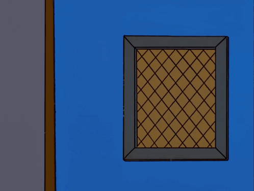 homer simpson is peeking out from behind a door