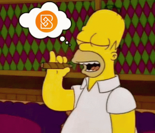 Homer Simpson Smoking Cigar With B Thought Bubble GIF
