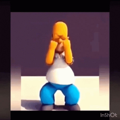 Homer Simpson Is Standing On His Knees With His Eyes Closed . GIF
