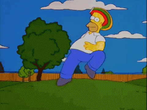 Homer Simpson Is Standing On One Leg In Front Of A Crowd GIF