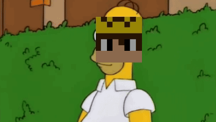 Homer Simpson Is Wearing A Crown On His Head While Standing In A Grassy Field . GIF