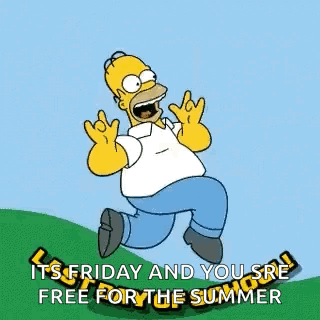 Homer Simpson Jumping With Friday Summer Free