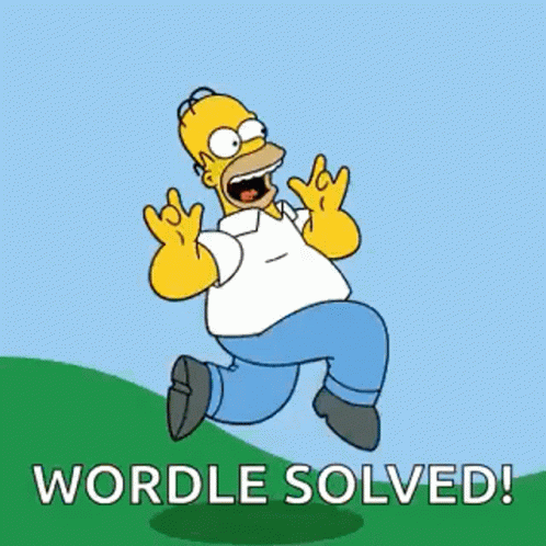 Homer Simpson Jumping Wordle Solved GIF