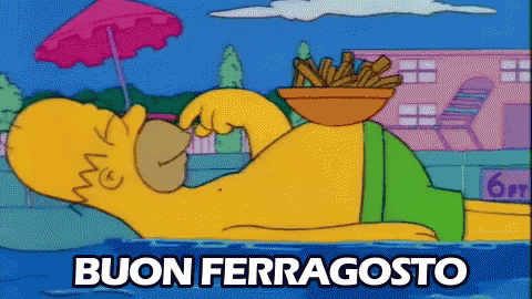 Homer Simpson Laying In Water With French Fries GIF