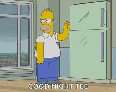 Homer Simpson Laying On Mattress Good Night Tee GIF