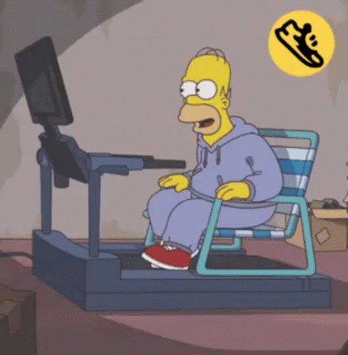 Homer Simpson Lazy Home Gym Work Out GIF