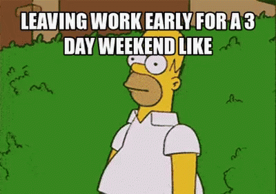 Homer Simpson Leaving Work Early Almost The Weekend GIF